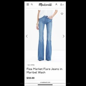 Madewell Flea Market Flare Jeans - size 27
